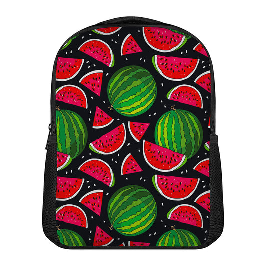 Black Watermelon Pieces Pattern Print Casual Backpack