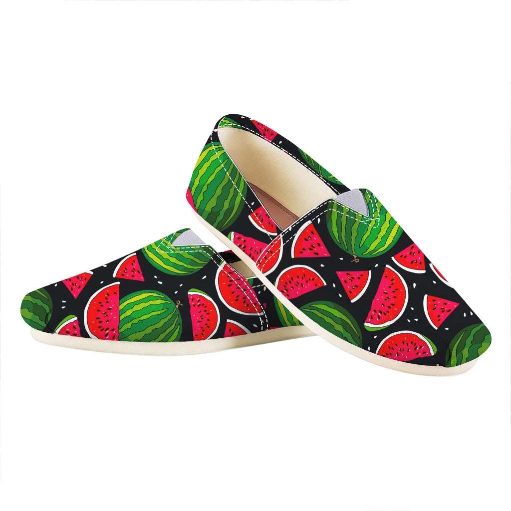 Black Watermelon Pieces Pattern Print Casual Shoes