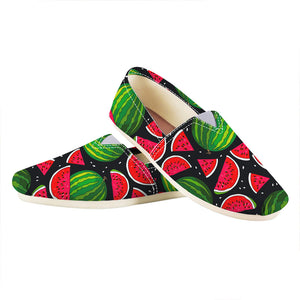 Black Watermelon Pieces Pattern Print Casual Shoes