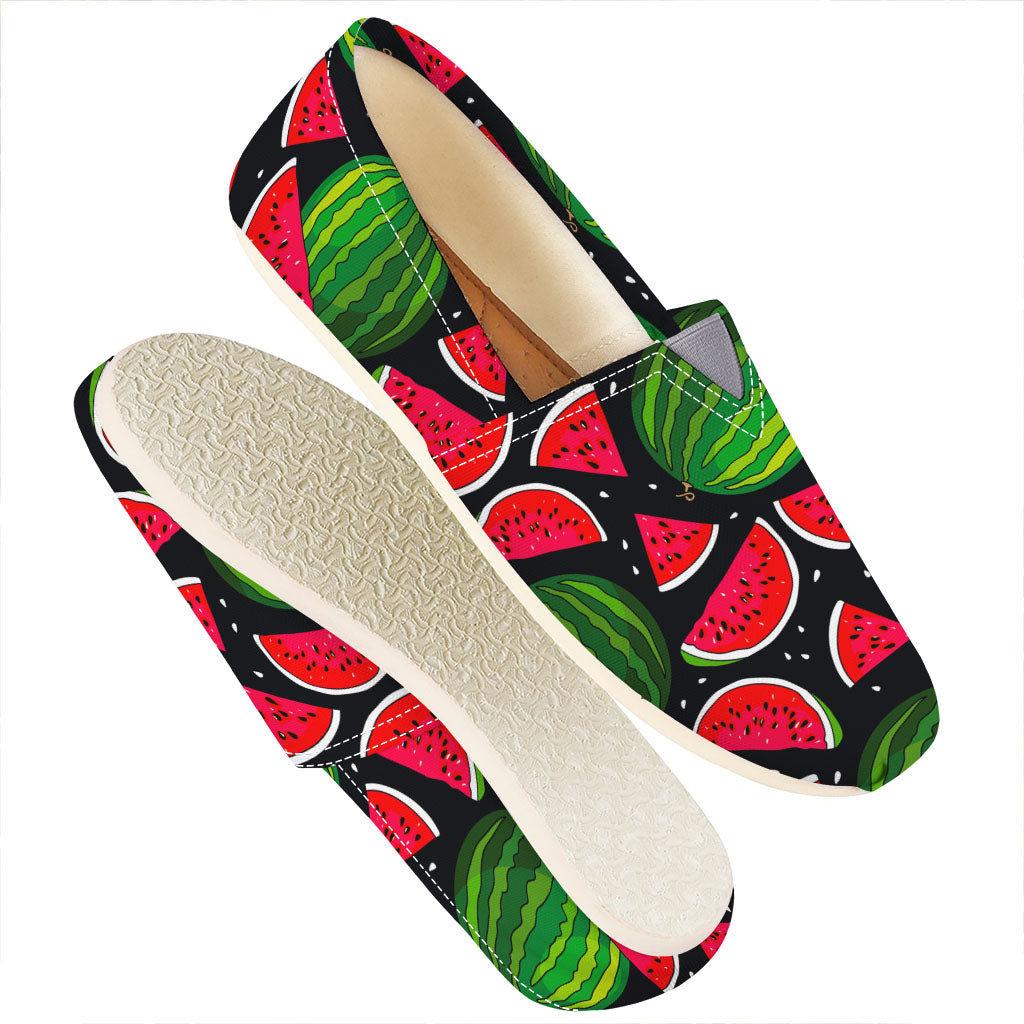 Black Watermelon Pieces Pattern Print Casual Shoes