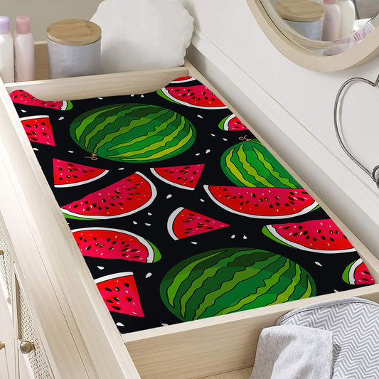 Black Watermelon Pieces Pattern Print Changing Pad Cover