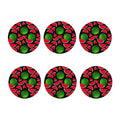 Black Watermelon Pieces Pattern Print Coaster Set