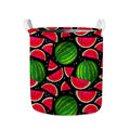 Black Watermelon Pieces Pattern Print Collapsible Laundry Basket