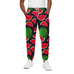 Black Watermelon Pieces Pattern Print Cotton Pants