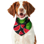 Black Watermelon Pieces Pattern Print Dog Bandana