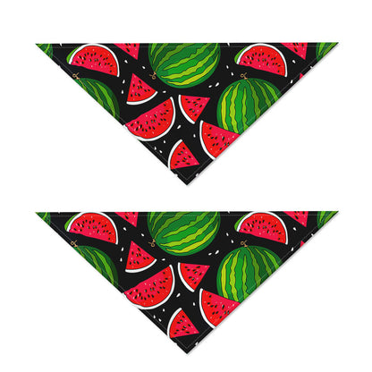 Black Watermelon Pieces Pattern Print Dog Bandana