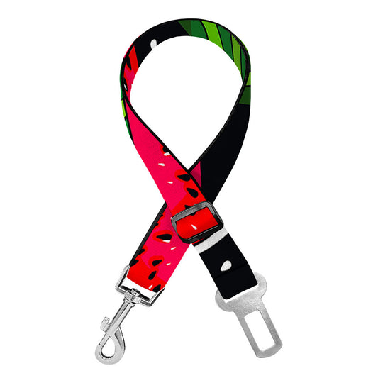 Black Watermelon Pieces Pattern Print Dog Seat Belt