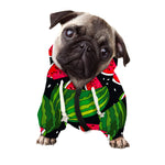 Black Watermelon Pieces Pattern Print Dog Zip Up Hoodie