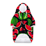 Black Watermelon Pieces Pattern Print Dog Zip Up Hoodie