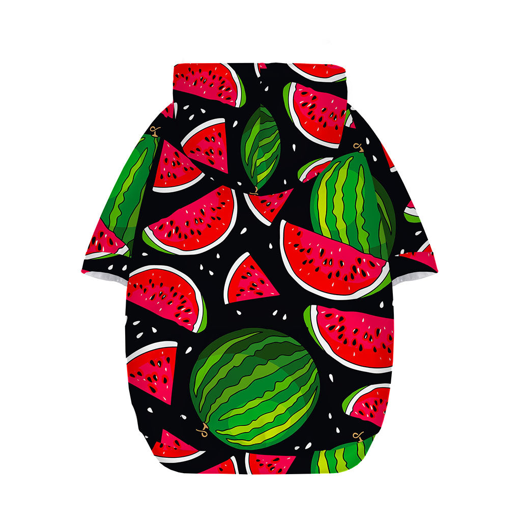 Black Watermelon Pieces Pattern Print Dog Zip Up Hoodie