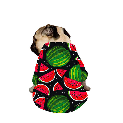 Black Watermelon Pieces Pattern Print Dog Zip Up Jacket