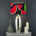 Black Watermelon Pieces Pattern Print Drum Lamp Shade