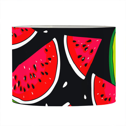Black Watermelon Pieces Pattern Print Drum Lamp Shade