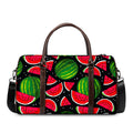 Black Watermelon Pieces Pattern Print Duffel Bag