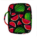 Black Watermelon Pieces Pattern Print Front Pocket Bible Bag