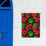 Black Watermelon Pieces Pattern Print Garden Flag