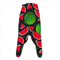 Black Watermelon Pieces Pattern Print Hammer Pants
