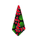 Black Watermelon Pieces Pattern Print Hand Towel