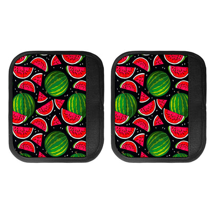 Black Watermelon Pieces Pattern Print Handle Covers