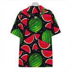 Black Watermelon Pieces Pattern Print Hawaiian Shirt