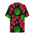 Black Watermelon Pieces Pattern Print Hawaiian Shirt