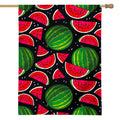 Black Watermelon Pieces Pattern Print House Flag