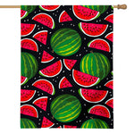 Black Watermelon Pieces Pattern Print House Flag