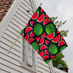 Black Watermelon Pieces Pattern Print House Flag