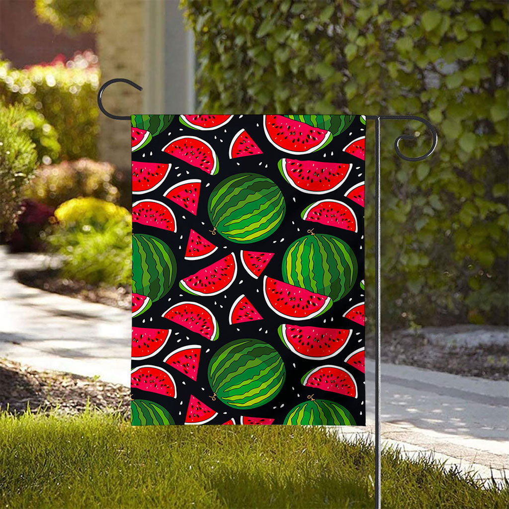 Black Watermelon Pieces Pattern Print House Flag