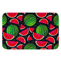Black Watermelon Pieces Pattern Print Indoor Door Mat