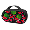 Black Watermelon Pieces Pattern Print Portable Cooler Travel Case