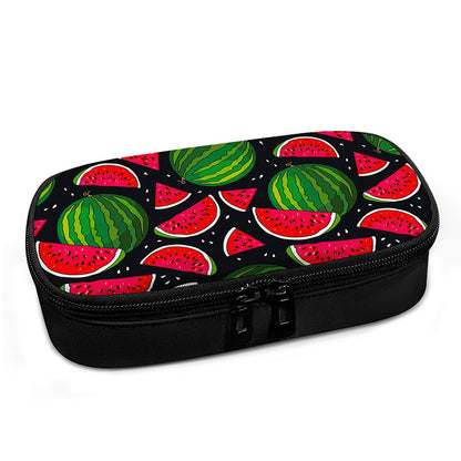 Black Watermelon Pieces Pattern Print Insulin Cooler Travel Case