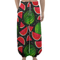 Black Watermelon Pieces Pattern Print Lantern Pants