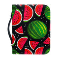Black Watermelon Pieces Pattern Print Leather Bible Cover