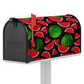 Black Watermelon Pieces Pattern Print Mailbox Cover