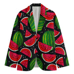 Black Watermelon Pieces Pattern Print Men's Blazer