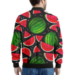 Black Watermelon Pieces Pattern Print Men's Bomber Jacket