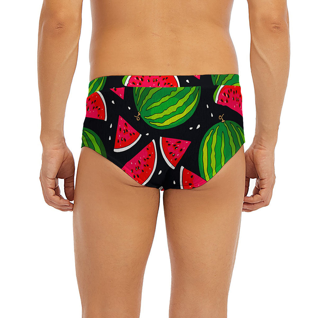 Black Watermelon Pieces Pattern Print Men's Briefs