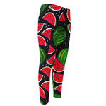 Black Watermelon Pieces Pattern Print Men's Compression Pants