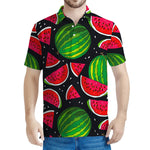 Black Watermelon Pieces Pattern Print Men's Polo Shirt