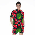 Black Watermelon Pieces Pattern Print Men's Romper