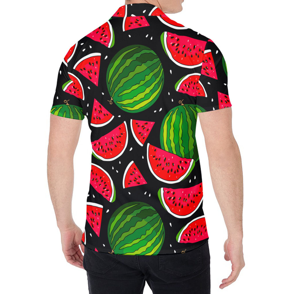 Black Watermelon Pieces Pattern Print Men's Shirt
