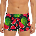 Black Watermelon Pieces Pattern Print Men's Short Boxer Briefs