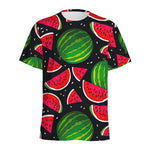 Black Watermelon Pieces Pattern Print Men's Sports T-Shirt
