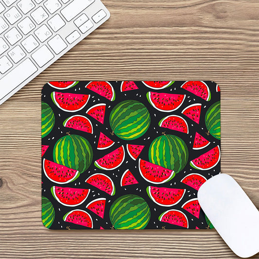 Black Watermelon Pieces Pattern Print Mouse Pad