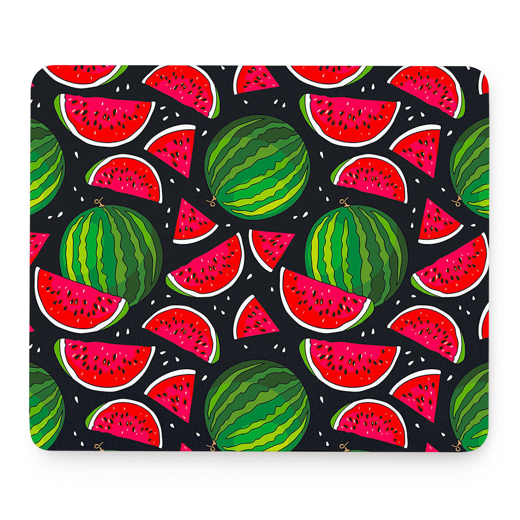 Black Watermelon Pieces Pattern Print Mouse Pad