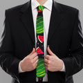 Black Watermelon Pieces Pattern Print Necktie