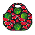 Black Watermelon Pieces Pattern Print Neoprene Lunch Bag
