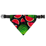 Black Watermelon Pieces Pattern Print Over The Collar Dog Bandana