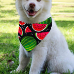 Black Watermelon Pieces Pattern Print Over The Collar Dog Bandana